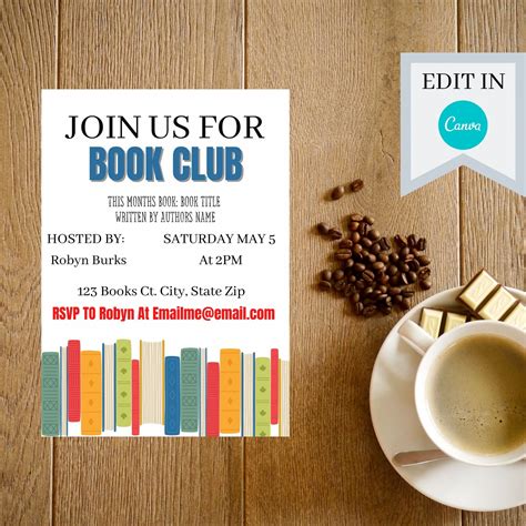 Book Club Invitation Template 1