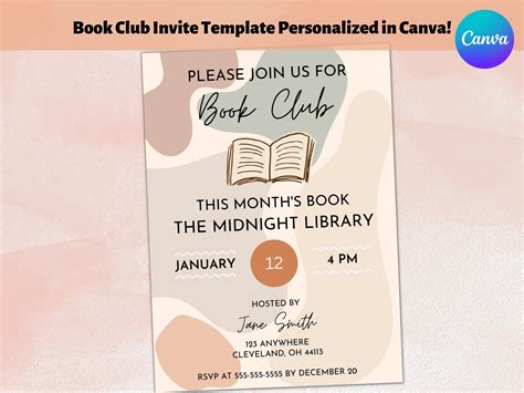 Book Club Invitation Template 2