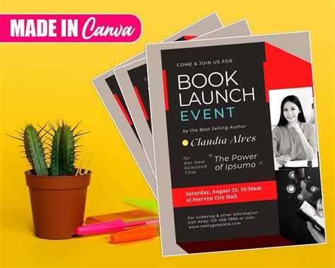 Book launch flyer template 10