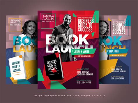 Book launch flyer template 3