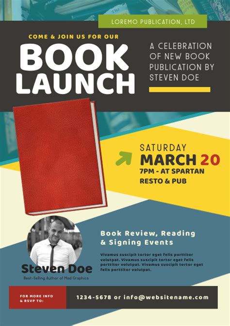 Book launch flyer template 7