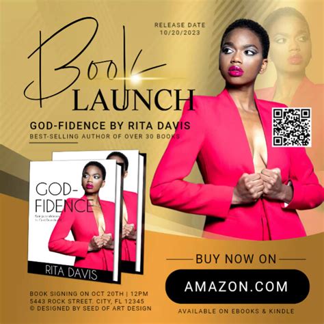 Book launch flyer with image template