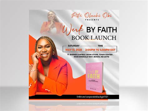 Book launch flyer with quote template