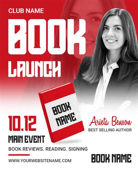 Book launch flyer with testimonials template