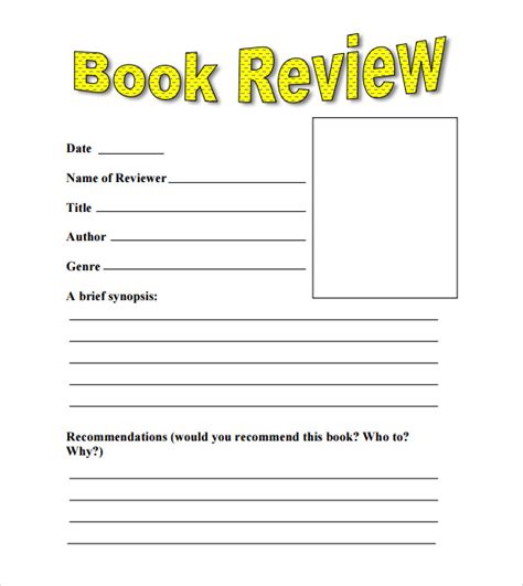 Book Review Template Word