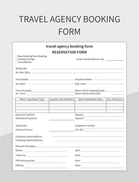 Booking Form Template Gallery 2