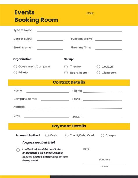 Booking Form Template Gallery 3