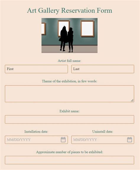 Booking Form Template Gallery 4