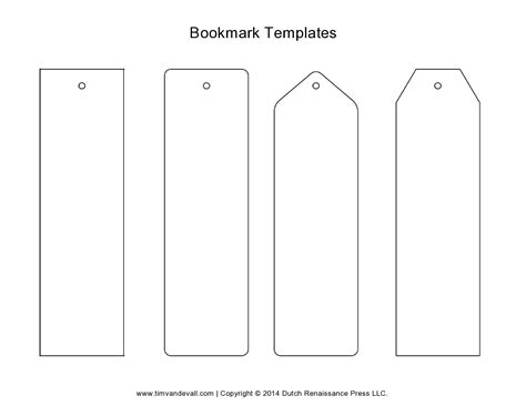 A printable bookmark template