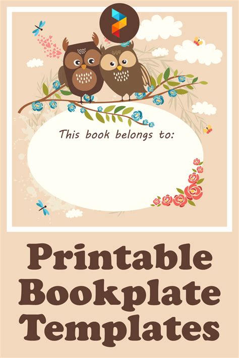 A printable bookplate template with a minimalist design