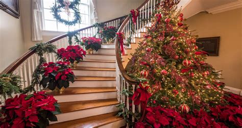 A festive holiday display at Boone Hall Plantation