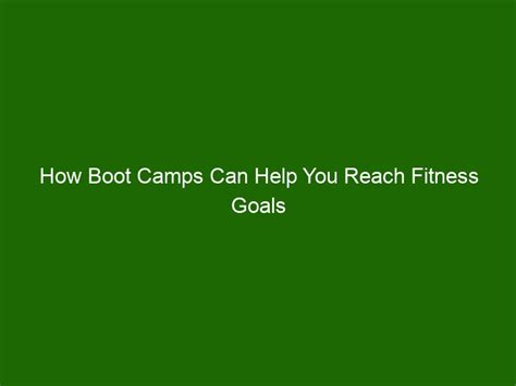 Boot Camp Fitness Goals