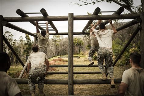 Teenagers participating in a physical training activity