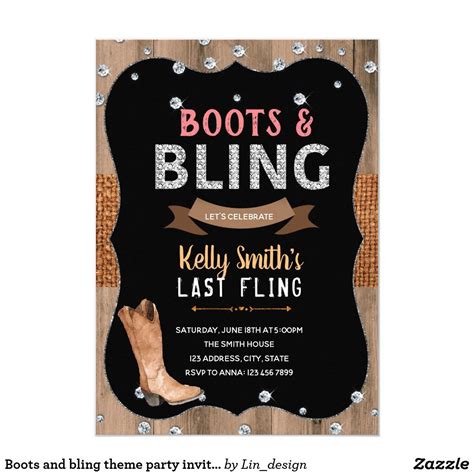 Boots and belt buckle invitation template