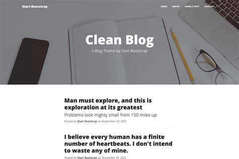 Bootstrap Blog Template Clean