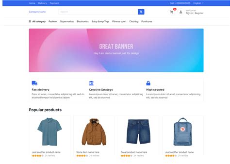 Bootstrap Ecommerce Template Gallery 10