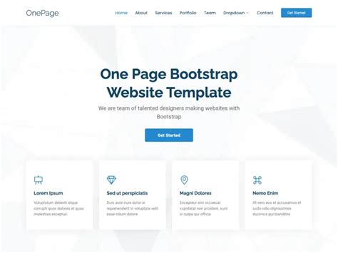 Bootstrap Single Page Template Example