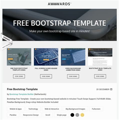 Bootstrap Template Examples Free