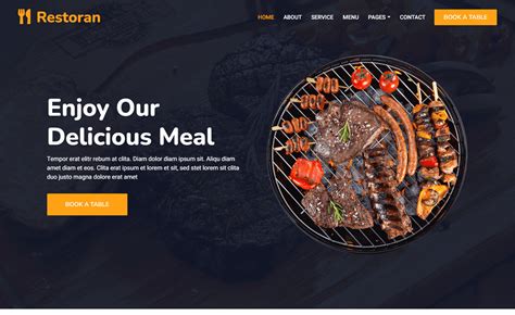 Bootstrap Template for Food Delivery Services