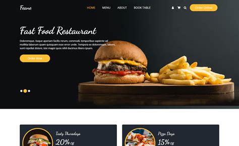 Bootstrap Template for Food Delivery