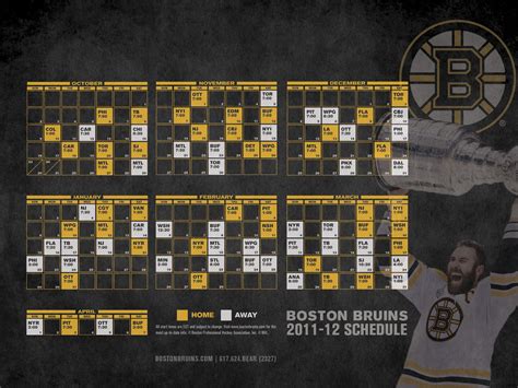 Boston Bruins Schedule Printable 1