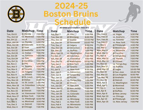 Boston Bruins Schedule Printable 10