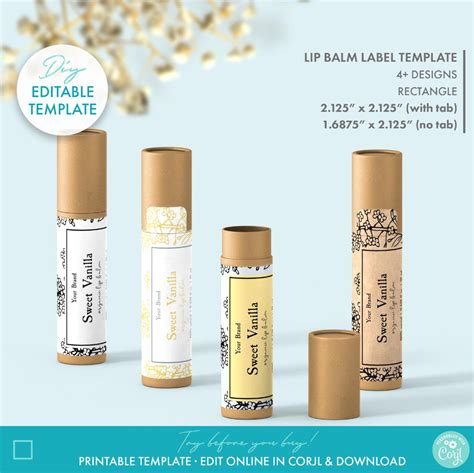 Botanical Lip Balm Label Template