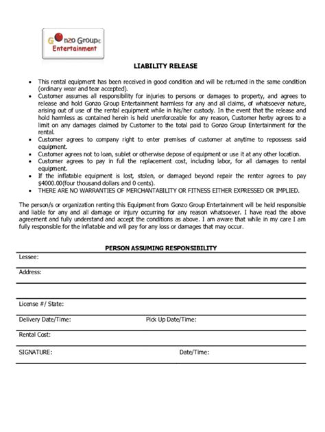 Bounce House Rental Agreement Template