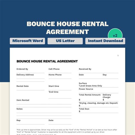 Bounce House Rental Template Word