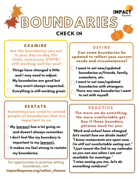 Boundary setting worksheets