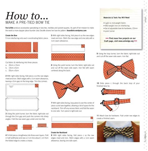 Bow tie template tutorials