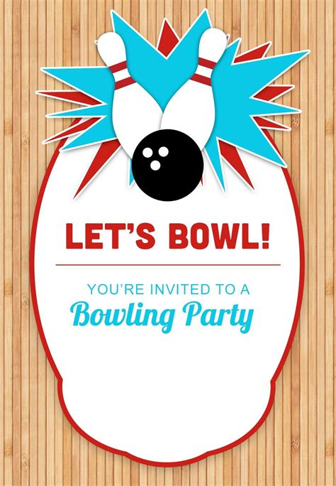 Bowling Birthday Invitations Template 3