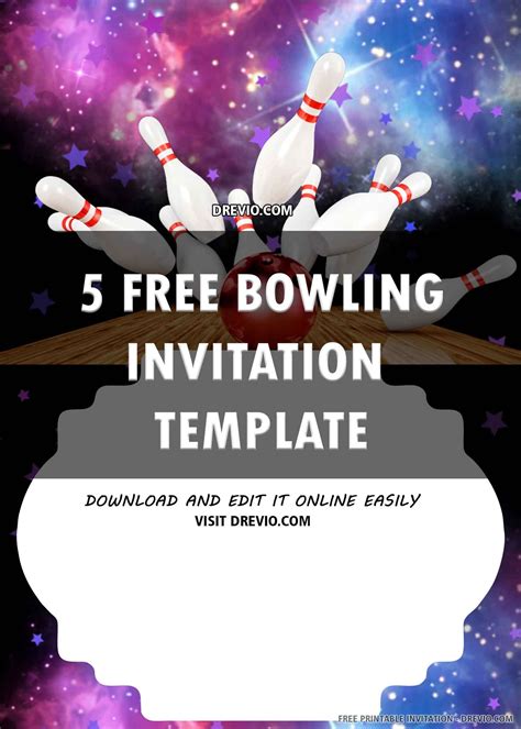 Bowling Birthday Invitations Template 5