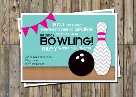 Bowling Birthday Invitations Template 6