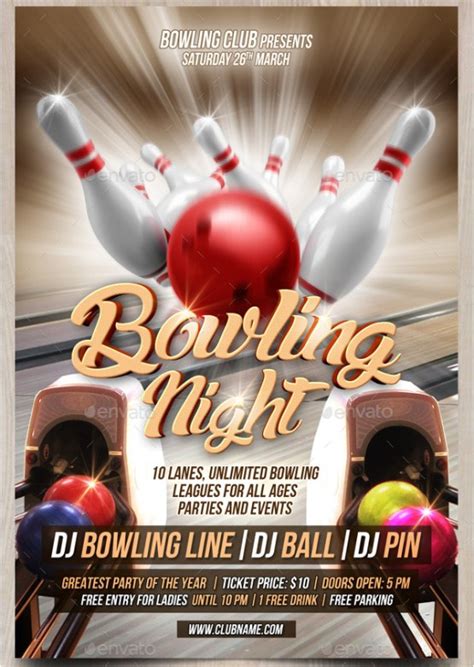 Retro Bowling Flyer Template