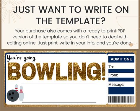 Bowling gift certificate template idea 1