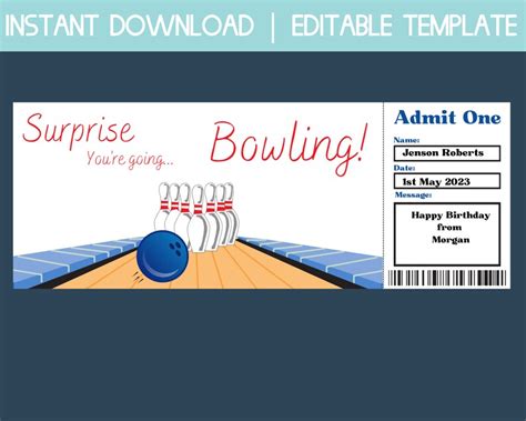 Bowling gift certificate template ideas