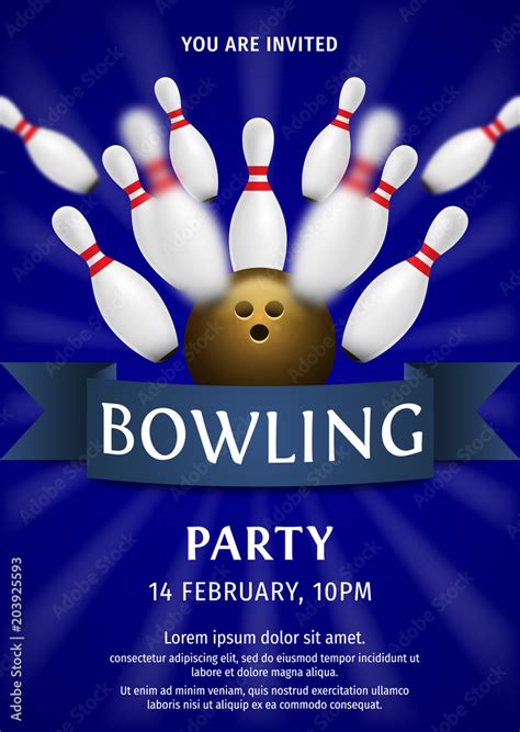 Bowling Party Flyer Template