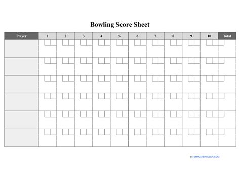 Bowling Score Card Template 1