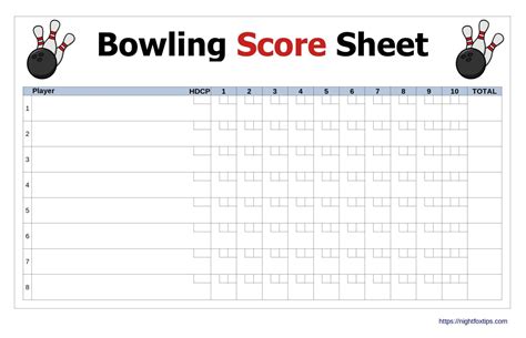 Bowling Score Card Templates 8