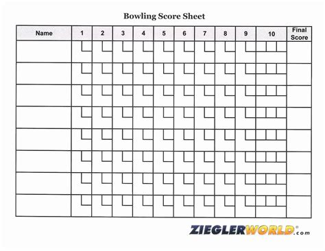 Bowling Score Grid Example