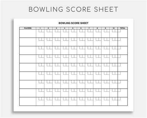 Bowling Score Sheet Instructions