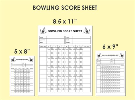 Bowling Score Sheet Layout