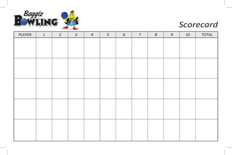 Bowling Score Sheet Template