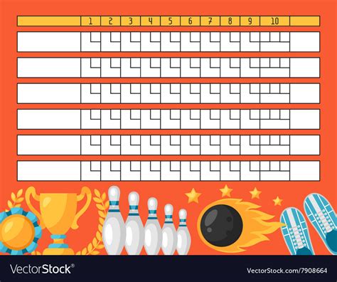 Bowling score sheet template for kids