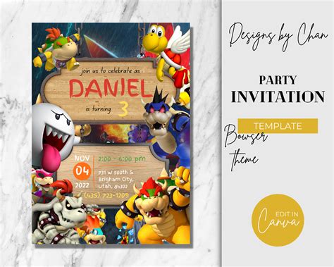 Bowser Invitation Template