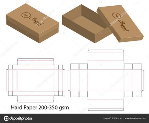 Box Die Cut Template Vector