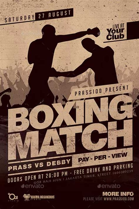 Boxing Match Poster Design Elements