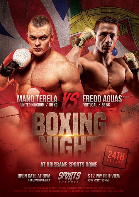 Boxing Match Poster Template Design