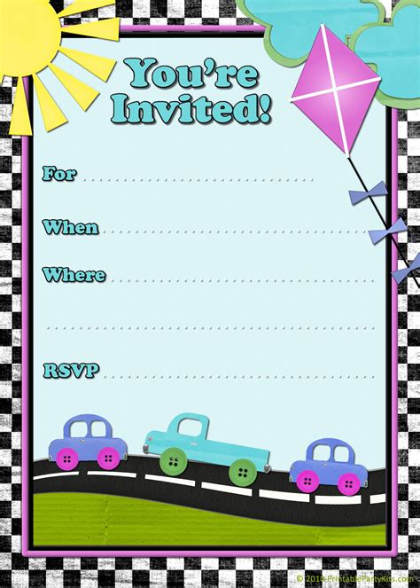 Boy birthday invitations templates